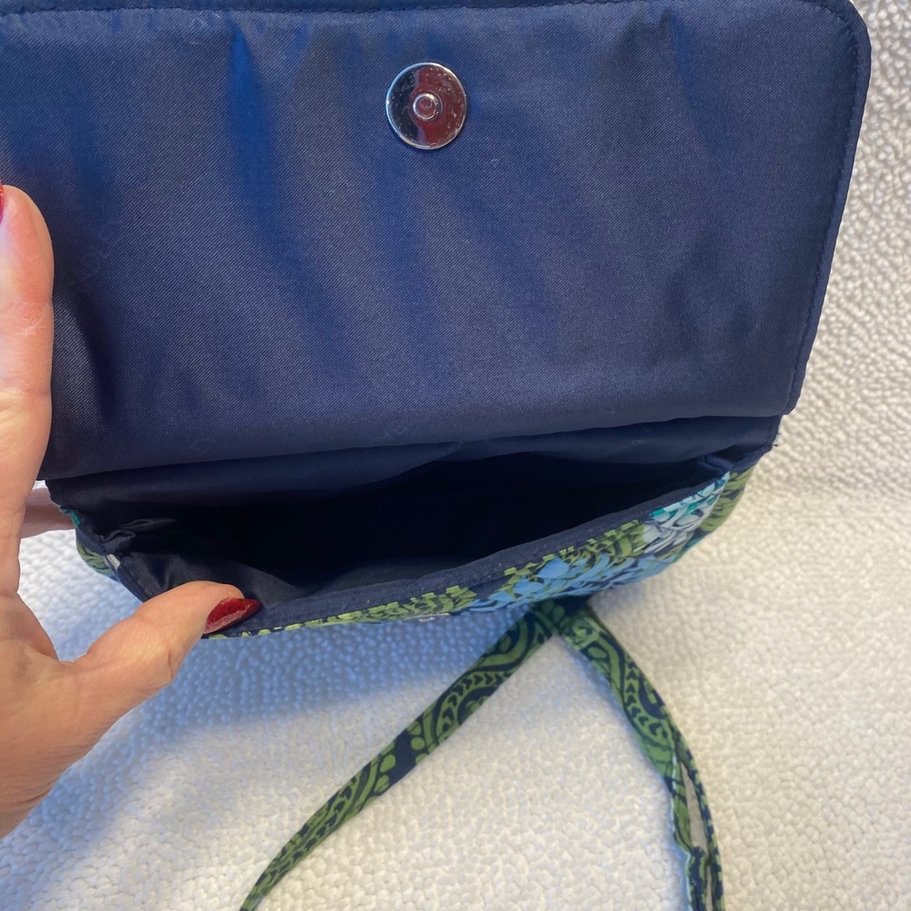 Vera Bradley Quilted Paisley Crossbody Bag Blue Green - Picture 2 of 6